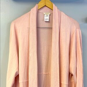 Laura Ashley Women's Oversized Buttonless Sweater Blush Pink Sz XL